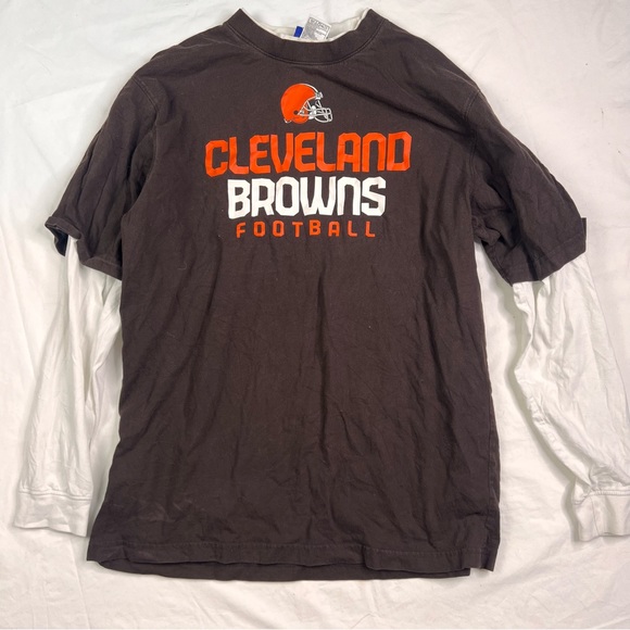 NFL Other - Cleveland Browns Rbk NFL T-Shirt Combo Set Long&Short Sleeve Sz Large L020423